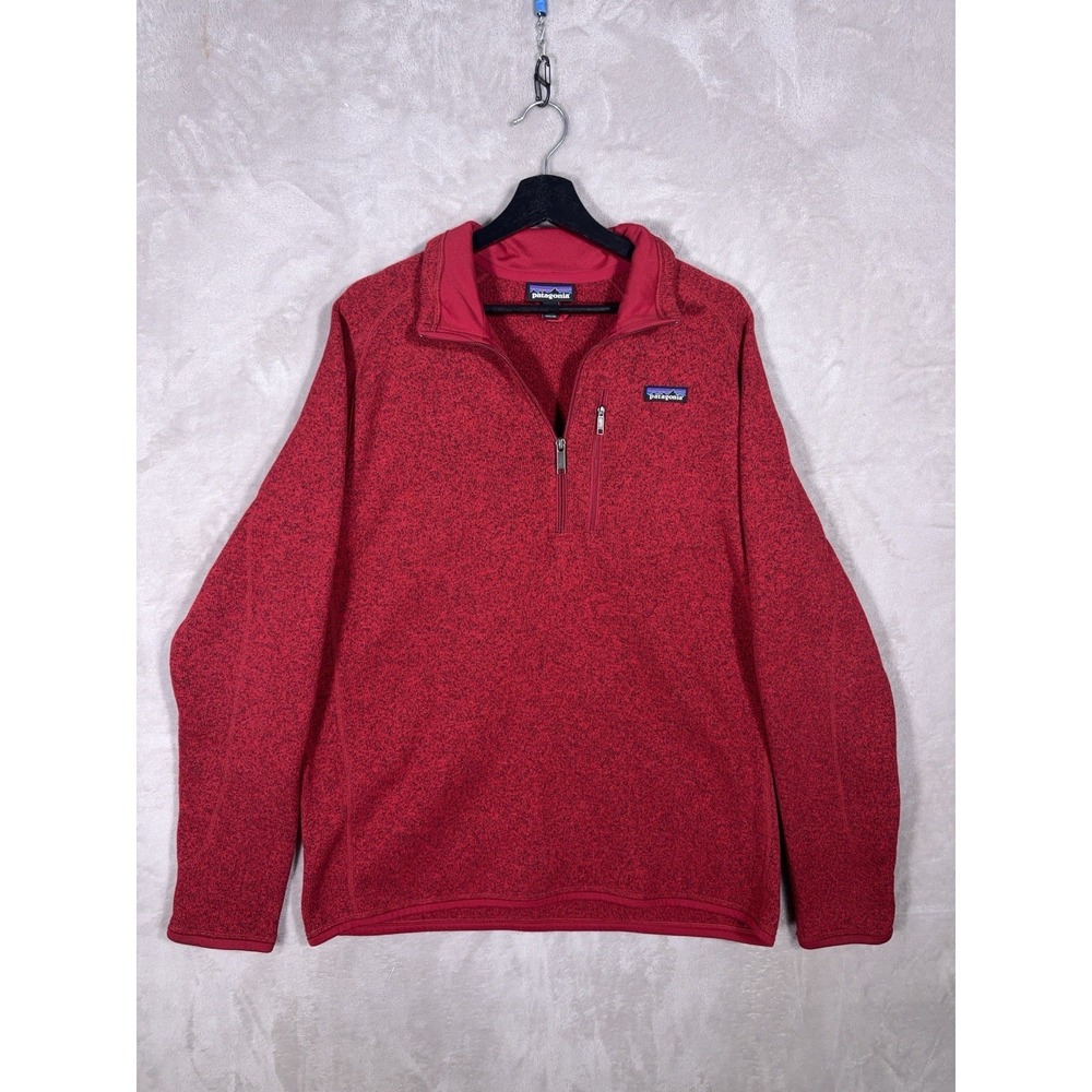Patagonia Better Sweater 1/4 Zip Pullover Mens Large Red Fleece Jacket Outdoor